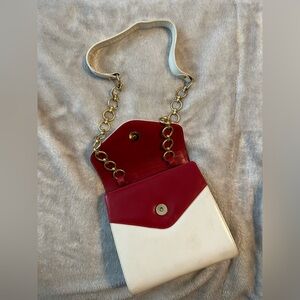 VINTAGE Donna Karan Cream/Red Clutch